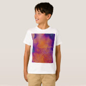 Geel oranje blauw paars modern grafisch ontwerp t-shirt (Voorkant volledig)