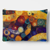 GEEL ORANJE BLAUW PAARSE ABSTRACTE VORMEN ETUI (Voorkant)