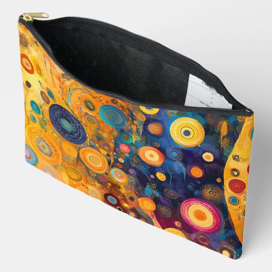 GEEL ORANJE BLAUW PAARSE ABSTRACTE VORMEN ETUI (Open)