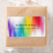 Geel Oranje Blauw Roze Rood Paars Modern Etiket (Insitu)