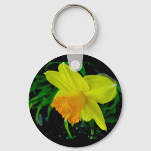 Geel Oranje Daffodil Sleutelhanger