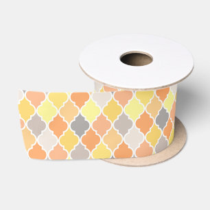 Geel, oranje en grijs quatrefoil patroon lint