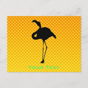 Geel Oranje Flamingo Briefkaart