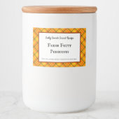 Geel Oranje geplakt, aangepast voedsel sticker (Voorkant)