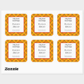 Geel Oranje Gingham Pset Custom Baking Stickers (Vel)