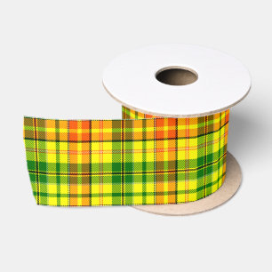 Geel Oranje Groen Geruit Tartan Design  Lint
