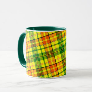 Geel Oranje Groen Geruit Tartan Design Mok