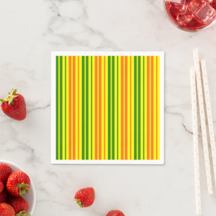 Geel Oranje Groen Verticaal Strepen Design Servet