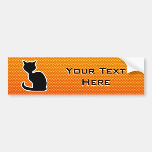 Geel Oranje Kat Bumpersticker (Voorkant)