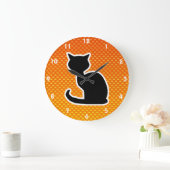 Geel Oranje Kat Grote Klok (Huis)