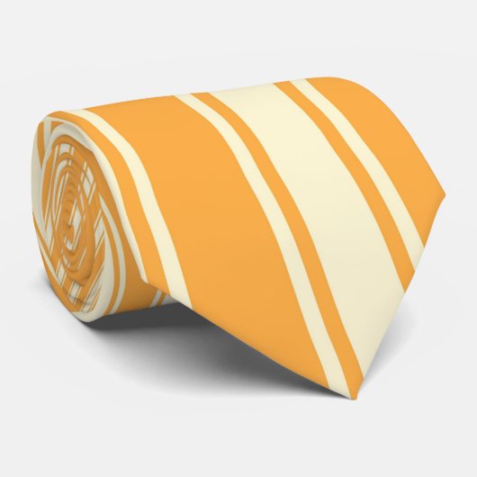 Geel Oranje kleurenbandpatroon Stropdas (Opgerold)