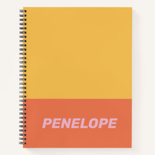 Geel Oranje kleurenblok Moderne Gepersonaliseerde Notitieboek