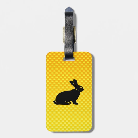 Geel / Oranje konijn Bagagelabel (Achterkant verticaal)