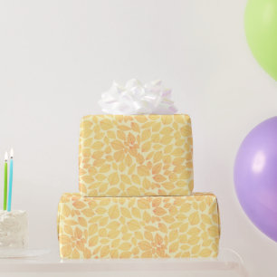 Geel Oranje lederen patroon op ondergrond Cadeaupapier