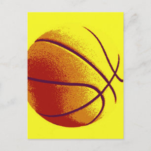 Geel Oranje Pop Kunstbaskbal Briefkaart
