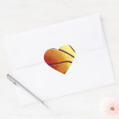 Geel Oranje Pop Kunstbaskbal Hart Sticker (Envelop)