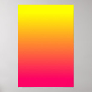 Geel Oranje Roze Ombre Poster