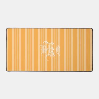 Geel Oranje Stripes Witte Monogram Bureaumat