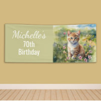 Geel Oranje Tabby Kitten Kat  70ste Verjaardag