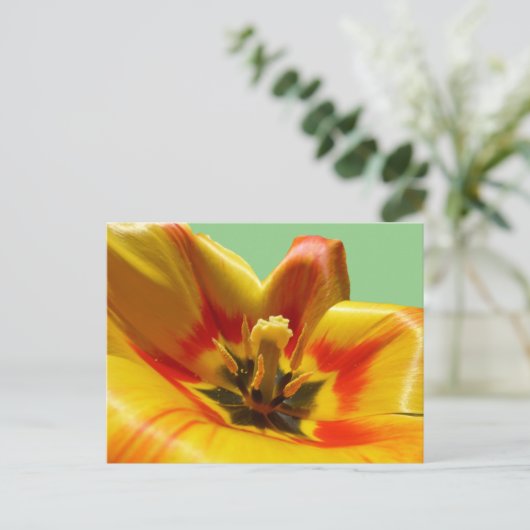 Geel Oranje Tulip DIY Briefkaart (Staand voorkant)