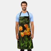 Geel & Oranje Tulpen schort (Gedragen)