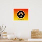 Geel Oranje vredesbord Poster (Keuken)