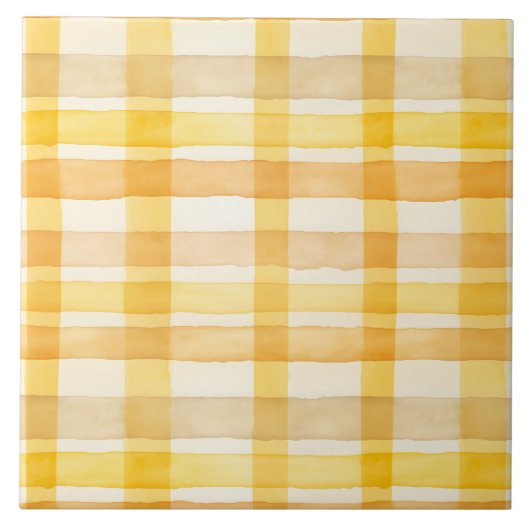 geel, Oranje Waterverf controlepatroon Tegeltje (Voorkant)