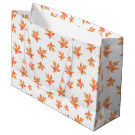 Geel Oranje Waterverf Maple Leaf Pattern Groot Cadeauzakje