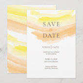 Geel Oranje Waterverf Splash Save The Date (Voorkant / Achterkant)