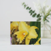 Geel orchidee Briefkaart (Staand voorkant)
