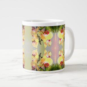 Geel Orchideeën Patroon Extra Grote Mok