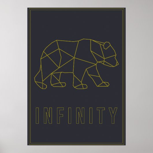 Geel origami beer bevestiging poster. oneindigheid poster (Voorkant)