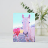 Geel paard en rood hart briefkaart (Staand voorkant)