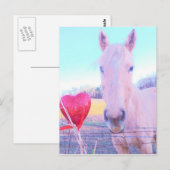 Geel paard en rood hart briefkaart (Voorkant / Achterkant)