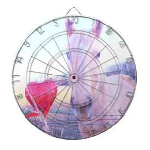 Geel paard en rood hart dartbord