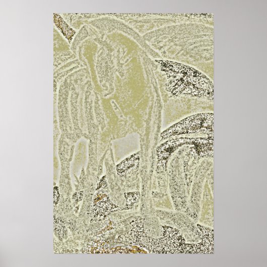 geel paard poster (Voorkant)