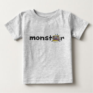 Geel Paars Cartoon Monster No.39 Baby T Shirt