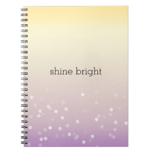 Geel Paars Witte Bokeh Confetti Stippen Notitieboek