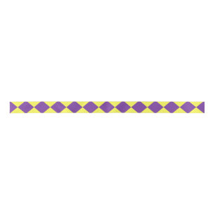 Geel Paarse Checker Diamantpatroon Lint