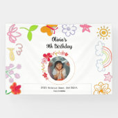 Geel & Paarse Kinderfeest Banner (Horizontaal)