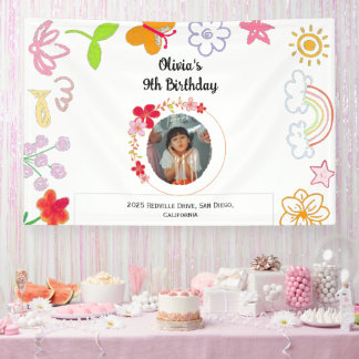 Geel & Paarse Kinderfeest Banner