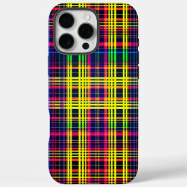 Geel & Paarse Plaid iPhone 16 Pro iPhone 16 Pro Max Hoesje