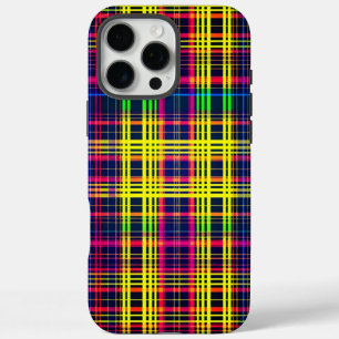 Geel & Paarse Plaid iPhone 16 Pro iPhone 16 Pro Max Hoesje