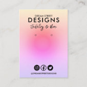 Geel Paarse Social Media Oorbel Display Kaart Visitekaartje (Voorkant)