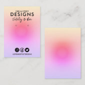 Geel Paarse Social Media Oorbel Display Kaart Visitekaartje (Voorkant / Achterkant)