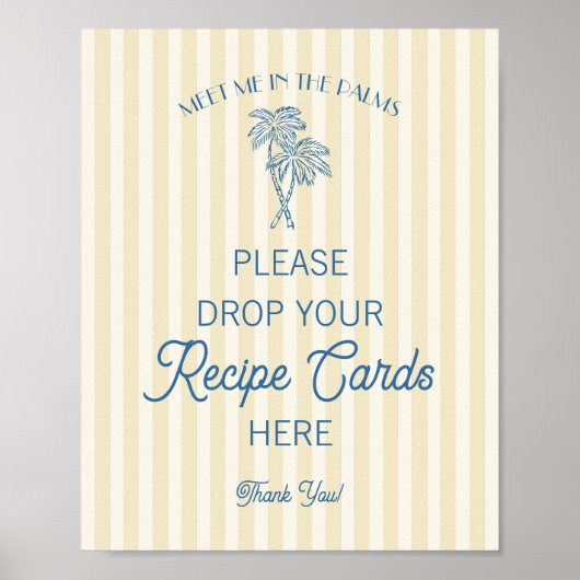 Geel Palm Springs Beach Deel een recept Bruiloft Poster (Voorkant)