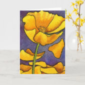 "Geel papaver #1" Floral Wenskaart Kaart (Gele Bloem)