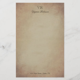  geel papieren monogram en aangepaste naam briefpapier