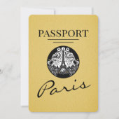 Geel Parijse paspoort Bewaar de datum Save The Date (Voorkant)