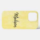 Geel pasteurig Initiaal Naam aangepast Case-Mate iPhone Case (Achterkant (horizontaal))
